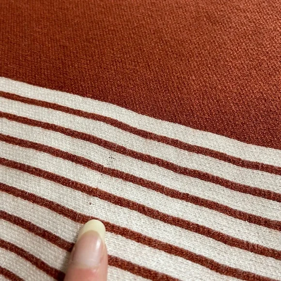 Chicwish Mock Neck Poncho Sweater Pullover Burnt Orange Striped Size S / M - Picture 13 of 13